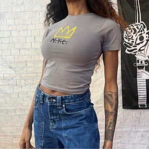 Basquiat Grey Crop Too
